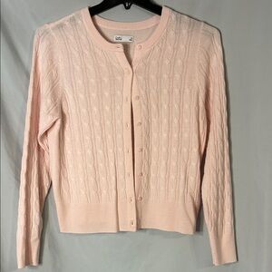 Croft & Barrow Soft Pink Cable Knit Cardigan